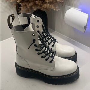 Dr. Martens White Leather Combat Boots